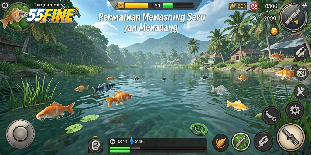 Tangkapan ikan yang menakjubkan di dalam game 55FIVE.