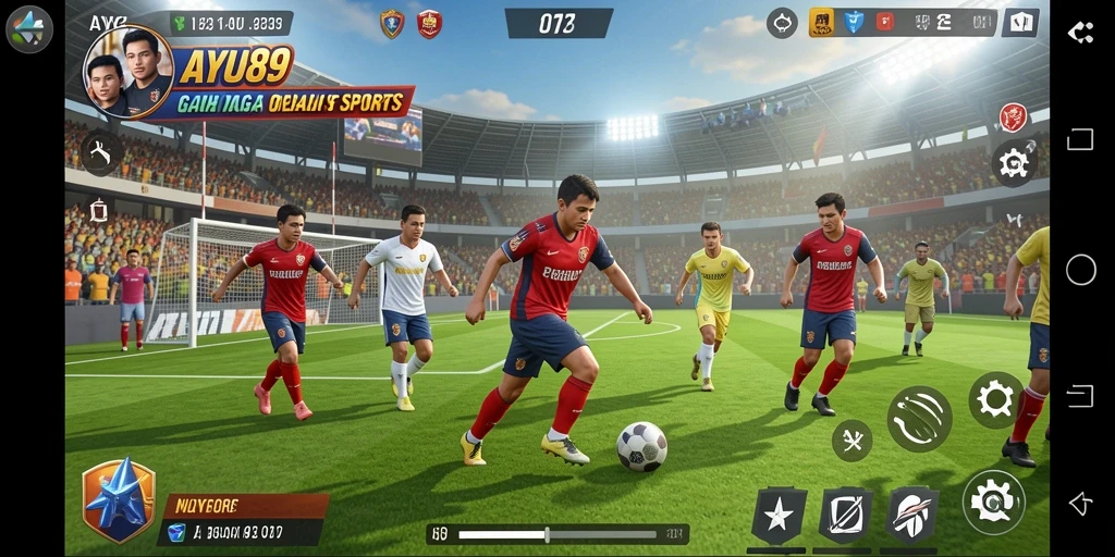 Screenshot utama AYU89 menampilkan aksi seru dalam permainan olahraga.
