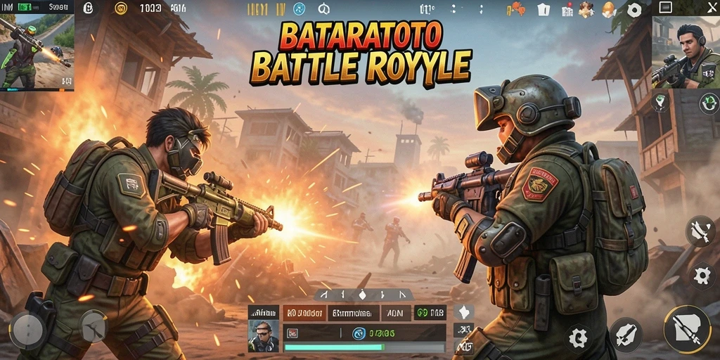 Gameplay seru di dunia pertempuran Battle Royale.