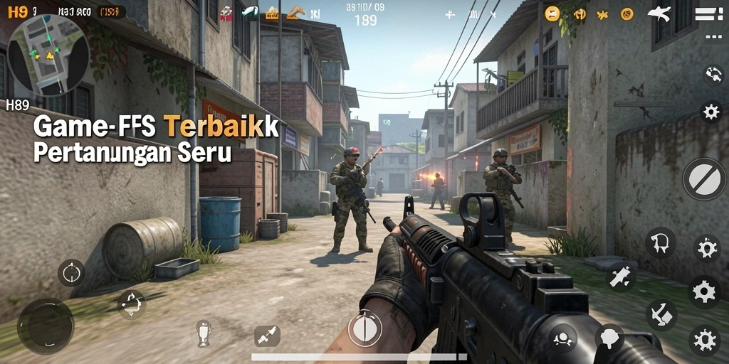 Screenshot gameplay H89 yang menampilkan aksi menembak seru.