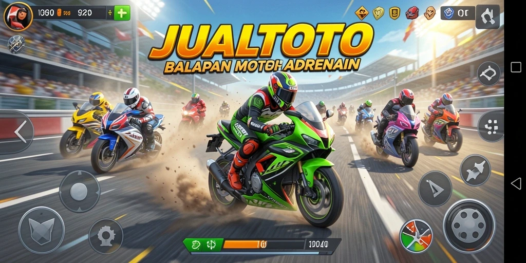 Gameplay balapan motor yang seru dan mendebarkan di JUALTOTO.
