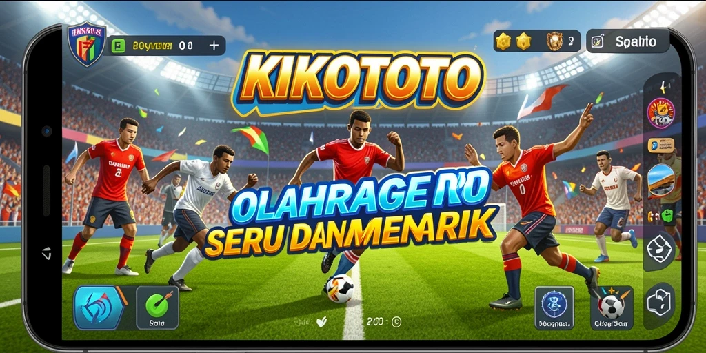 Screenshot gameplay KIKOTOTO menunjukkan aksi olahraga yang mendebarkan.