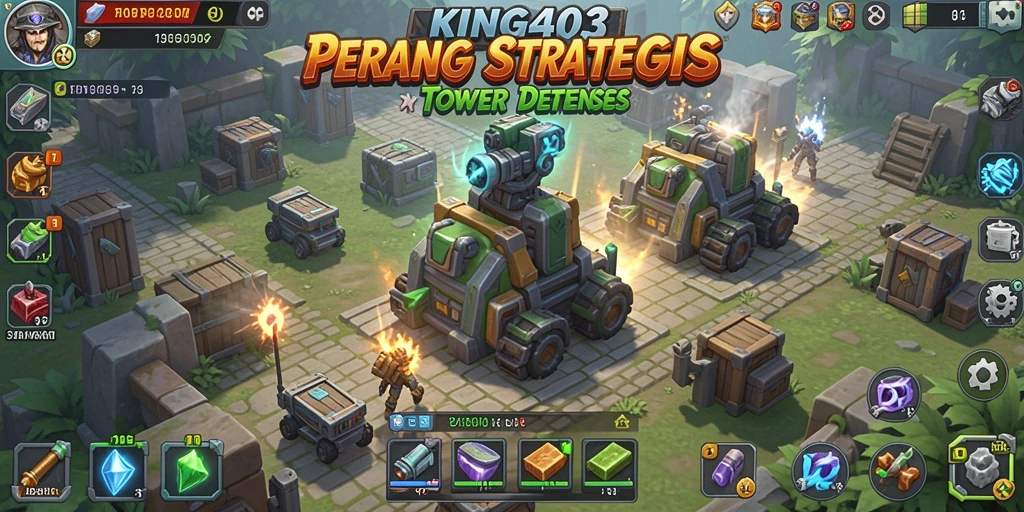 Tampilan menarik dari gameplay KING403 yang seru di Tower Defense.