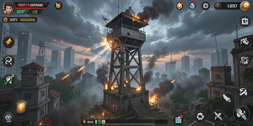 Tampilan gameplay seru dari KO857 saat melawan gelombang musuh.