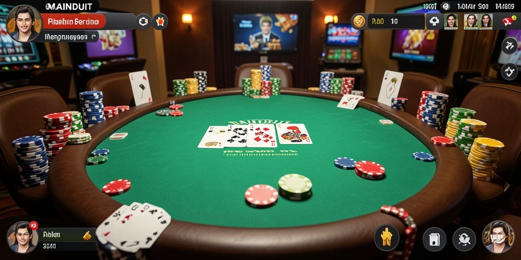 Tampilan gameplay poker di MAINDUIT yang mengasyikkan dan menarik.