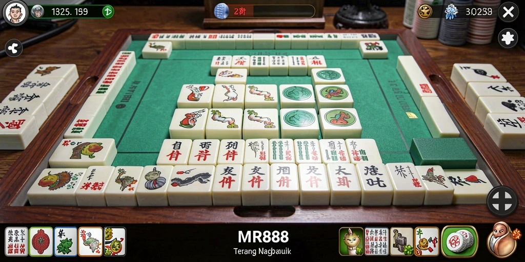 Screenshot gameplay MR888 menampilkan keseruan permainan Mahjong.