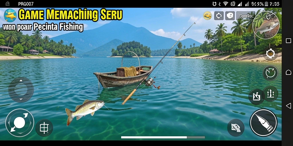 Tampilan gameplay PRG007 dengan suasana memancing yang menarik.
