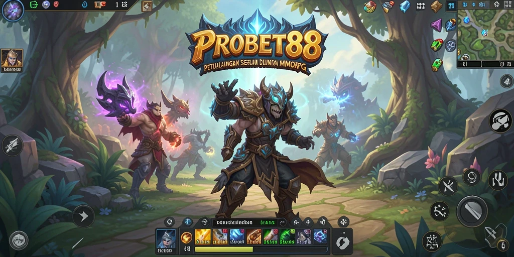 Screenshot gameplay PROBET88 menampilkan pertempuran epik dengan teman-teman.