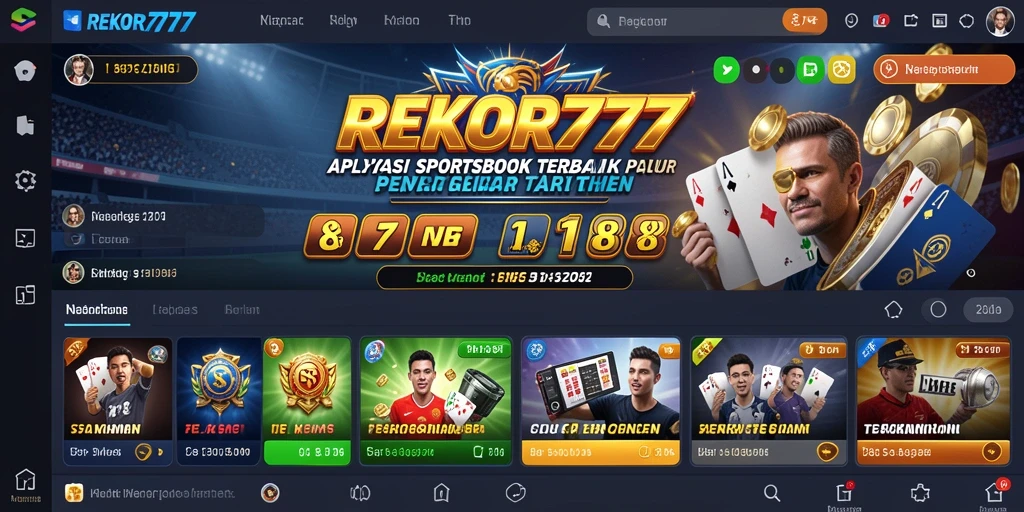 Tampilan gameplay interaktif dari aplikasi REKOR777 untuk taruhan olahraga.