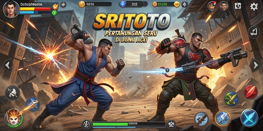 Tangkapan layar SRITOTO menampilkan aksi pertarungan yang mendebarkan.