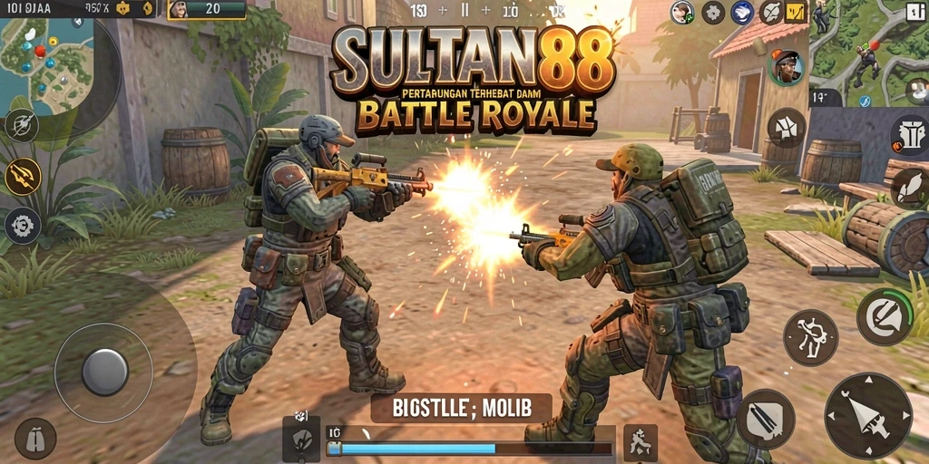 Tangkapan layar utama SULTAN88 menampilkan aksi pertempuran seru.