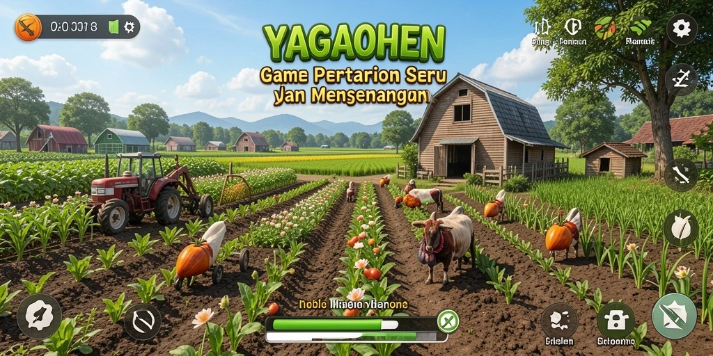 Tangkapan layar menunjukkan gameplay seru YAGAOHEN dengan aktivitas bertani.